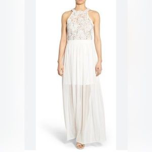 Lace Halter chiffon Cocktail sequin maxi dress size S